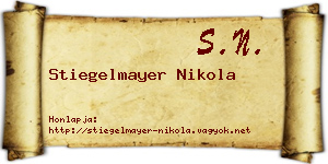 Stiegelmayer Nikola névjegykártya